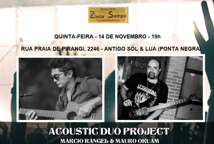 Quinta e sexta-feira de boa música com o Acoustic Duo Project