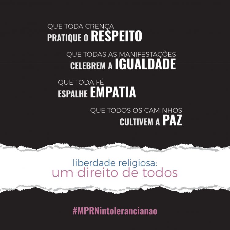 MPRN lança campanha de combate à intolerância religiosa