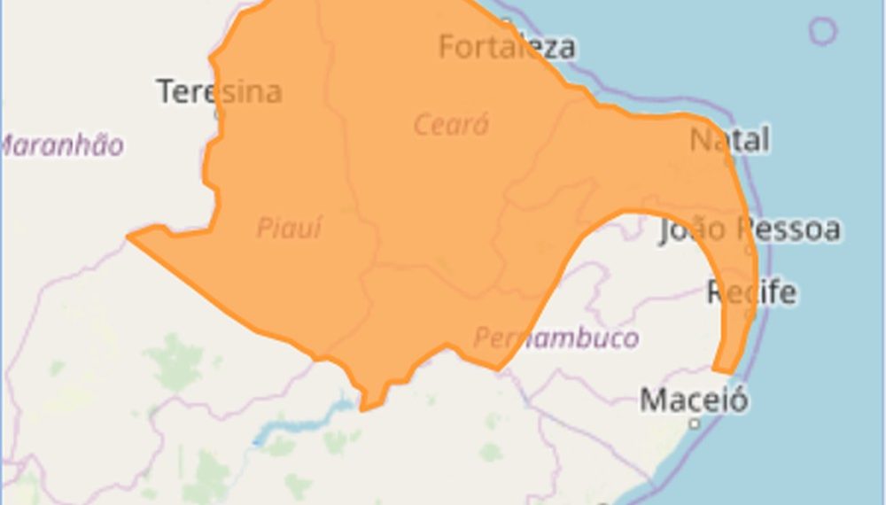 Instituto emite alerta de perigo com chuvas de até 60 mm por hora e ventos fortes para 163 cidades do RN