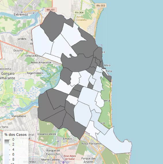 18 bairros de Natal têm casos confirmados de coronavírus; veja lista