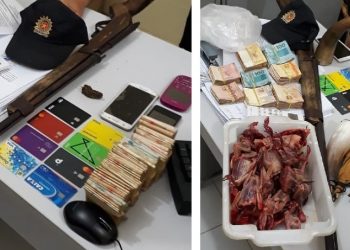 PM detém homem com arma, drogas, dinheiro e aves silvestres abatidas em Parelhas