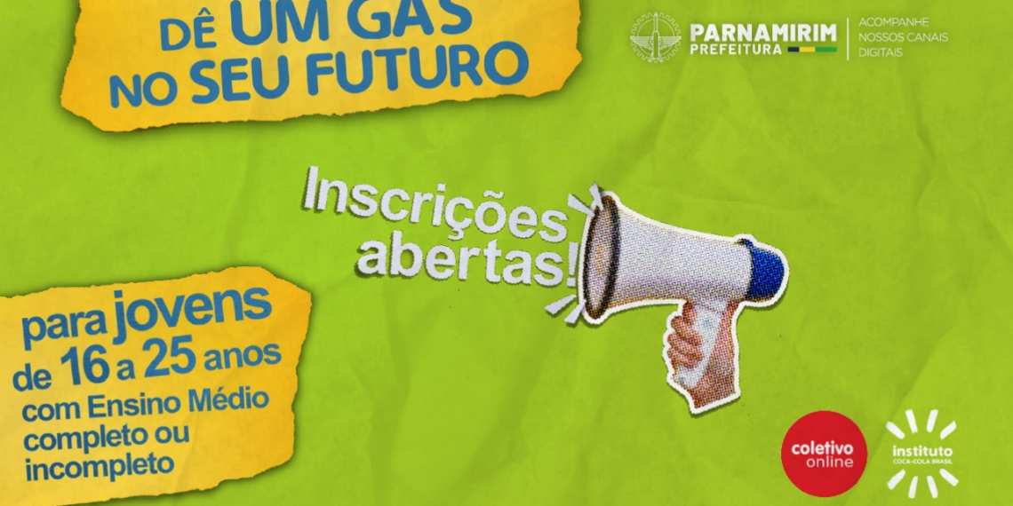 Coletivo Jovem: plataforma oferece novas vagas para jovens de 16 a 25 anos em Parnamirim