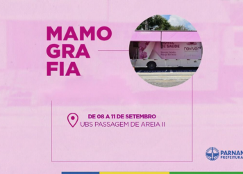 Unidade Móvel de Mamografias estará na UBS Passagem de Areia II, a partir desta quarta (8)