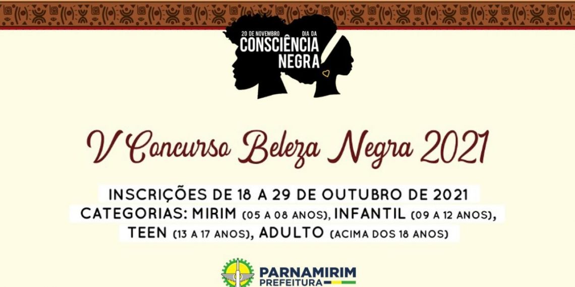 Prefeitura de Parnamirim abre inscrições para concurso Beleza Negra 2021