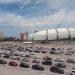 Primeiro dia de drive de testagem tem fila enorme na Arena das Dunas