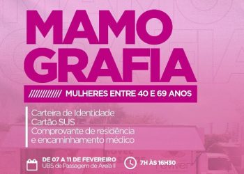 Parnamirim: unidade móvel de mamografia está na UBS de Passagem de Areia esta semana