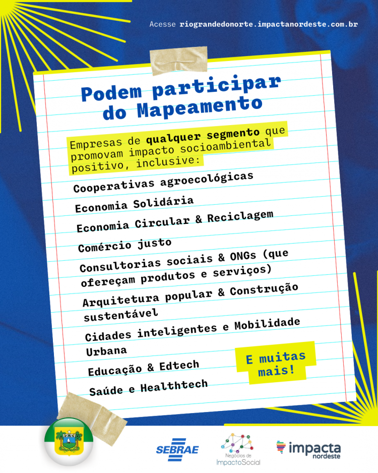 Sebrae RN e Impacta Nordeste realizam mapeamento de Negócios de Impacto Socioambiental no RN