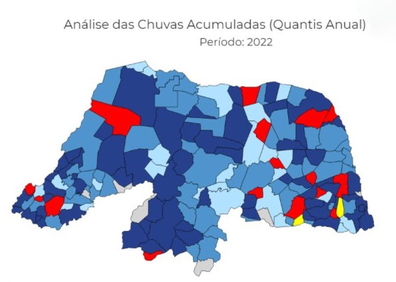 Choveu 39,9% acima do esperado em 2022 no RN
