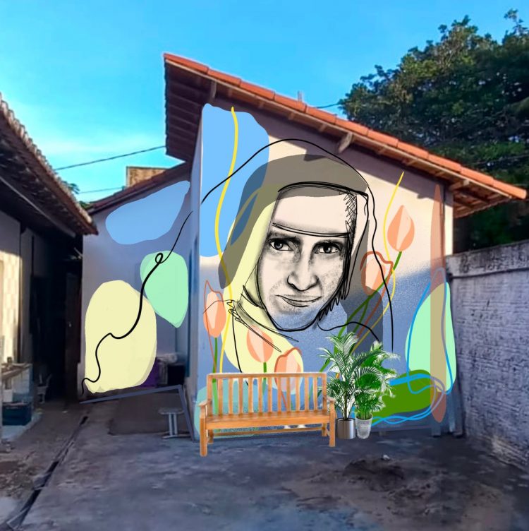 Grupo de voluntários promove ação para pintura artística de biblioteca em projeto social da Vila de Ponta Negra