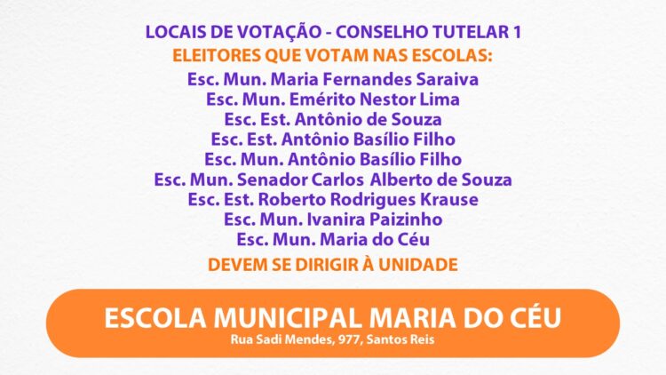 Conselho Tutelar: conheça os locais de votação em Parnamirim