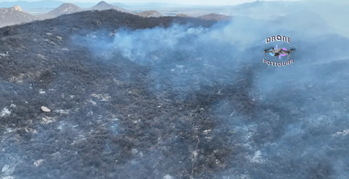 Bombeiros atuam há uma semana para controlar incêndio em serra no RN