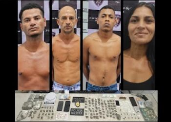 Ação conjunta da Polícia Civil e Militar prende em flagrante quatro pessoas por tráfico de drogas em Tibau do Sul