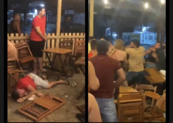 Briga generalizada destrói bar em Natal