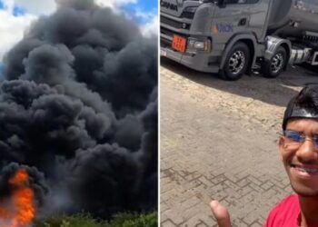 Jovem de Parnamirim morre carbonizado em acidente com caminhão na Paraíba