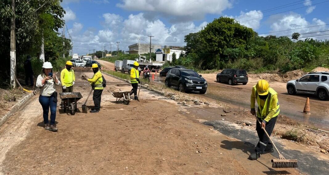 DER/RN prevê normalização do tráfego na Olavo Montenegro até esta quarta-feira