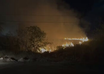 Moradores controlam incêndio em terreno na zona sul de Natal pela terceira vez na semana