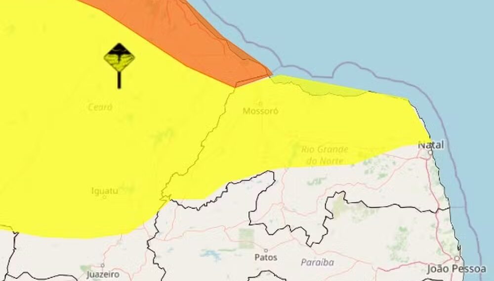 Inmet alerta para chuvas intensas em 95 cidades do RN