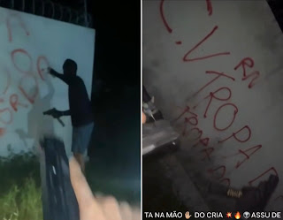 Pichações e homens armados: facção impõe clima de medo em Assú