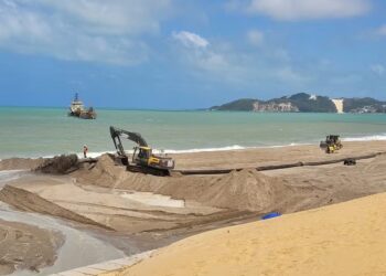 Fiscalização do TCU encontra irregularidades na obra de engorda da praia de Ponta Negra em Natal