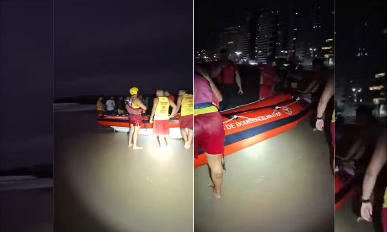 Duas pessoas são resgatadas após embarcação virar no mar em Natal, veja o vídeo