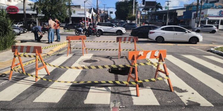 Trecho da Av. Prudente de Morais tem interdição parcial para obra de manutenção da Caern