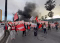 Protesto bloqueia via marginal da BR-101 em Natal