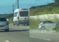 Vídeo: Discussão no trânsito gera acidente grave na BR-101 em João Pessoa PB