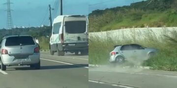Vídeo: Discussão no trânsito gera acidente grave na BR-101 em João Pessoa PB