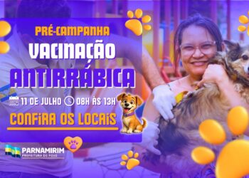 Prefeitura de Parnamirim inicia pré-campanha de vacinação antirrábica neste sábado, 11 de junho
