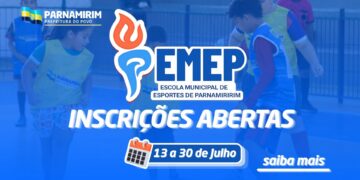 Inscrições abertas para a Escola Municipal de Esporte (EMEP) em Parnamirim