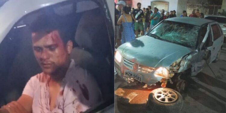 Vídeo: Motorista com sinais de embriaguez invade praça, atropela adolescente e é preso na Grande Natal