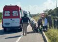 Acidente entre motos e bicicleta deixa quatro feridos na BR-101 na Grande Natal