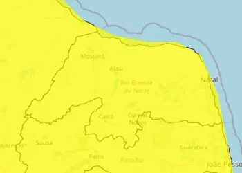 Inmet emite alerta duplo para o RN: vendaval atinge todo o estado e baixa umidade afeta 84 cidades; veja lista