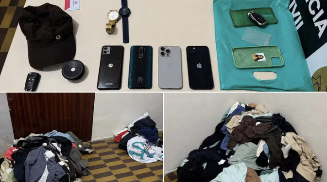 PM prende quatro suspeitos de furtar 251 peças de roupas de shopping em Natal