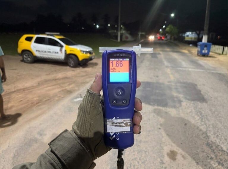 Imprudência: motociclista é preso na Grande Natal com 1,66 mg/l no bafômetro