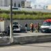Acidente deixa três pessoas feridas após carro bater em mureta na BR-101, em Parnamirim