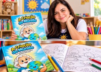 Educadora transforma história bíblica em livro de colorir para crianças
