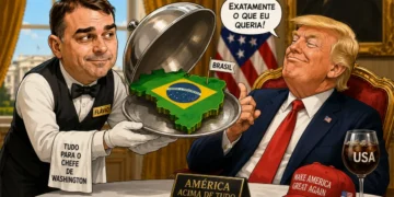 Flávio e Trump: o risco de o Brasil negociar suas riquezas de joelhos
