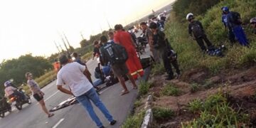 Jovem é atropelada após sair do trabalho em Macaíba